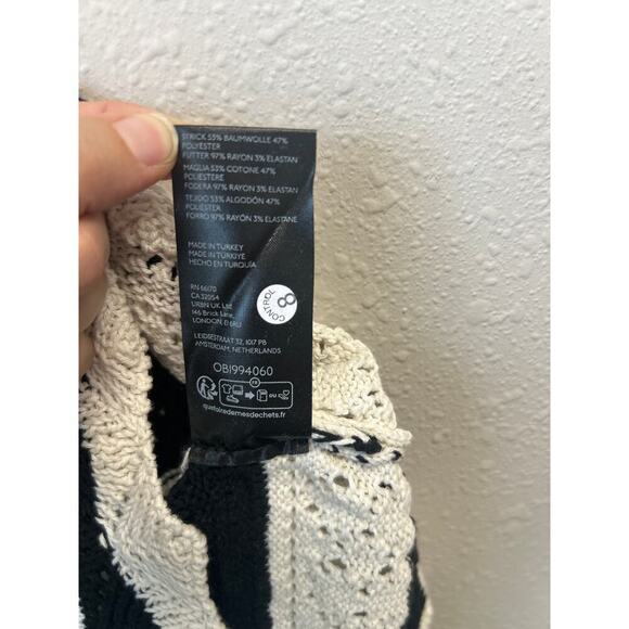 NWT Anthropologie Textured Knit Black White Midi Skirt size XXS Petite msrp $168 - Picture 6 of 14